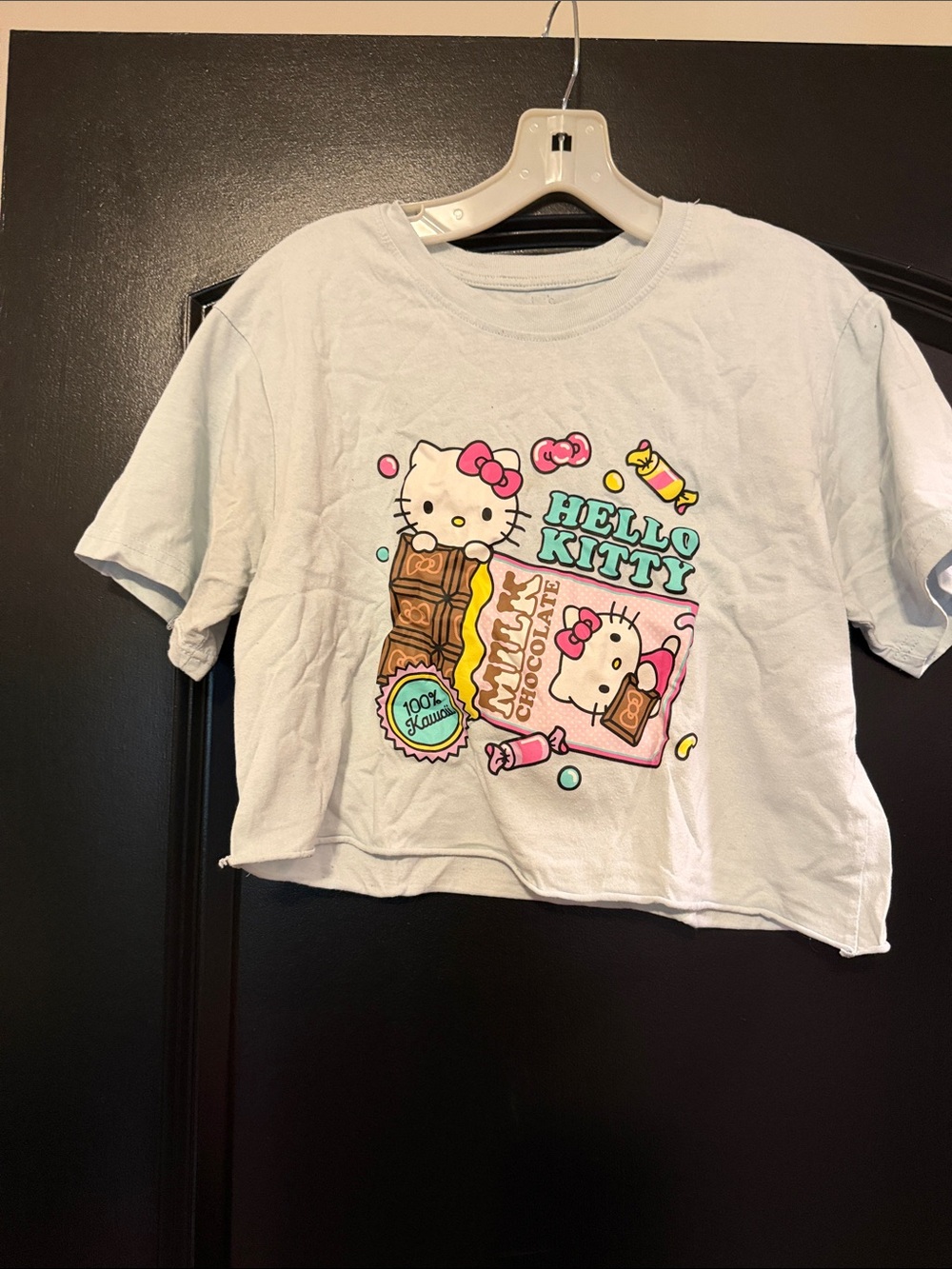 Hello Kitty Pastel Blue Candy Graphic Crop Tee